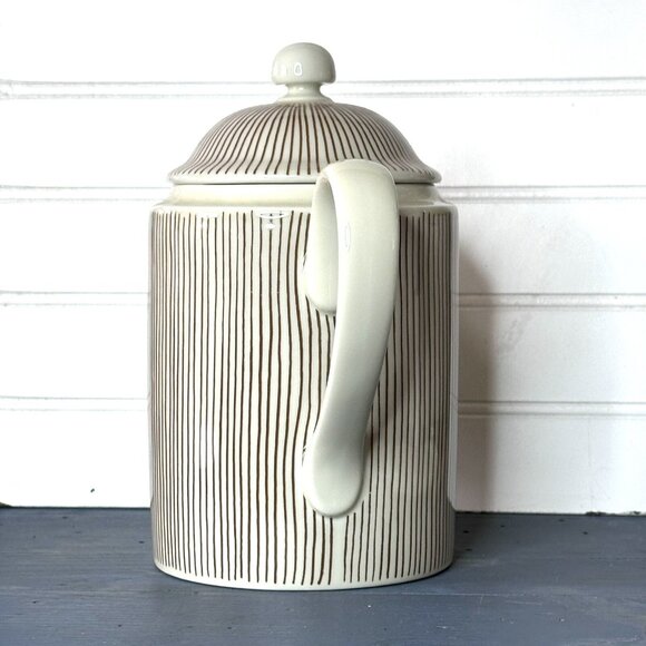 Fitz and Floyd Les Bands Cream Brown Coffee Teapot Lid 1976 735/74 CG Japan - Picture 3 of 7